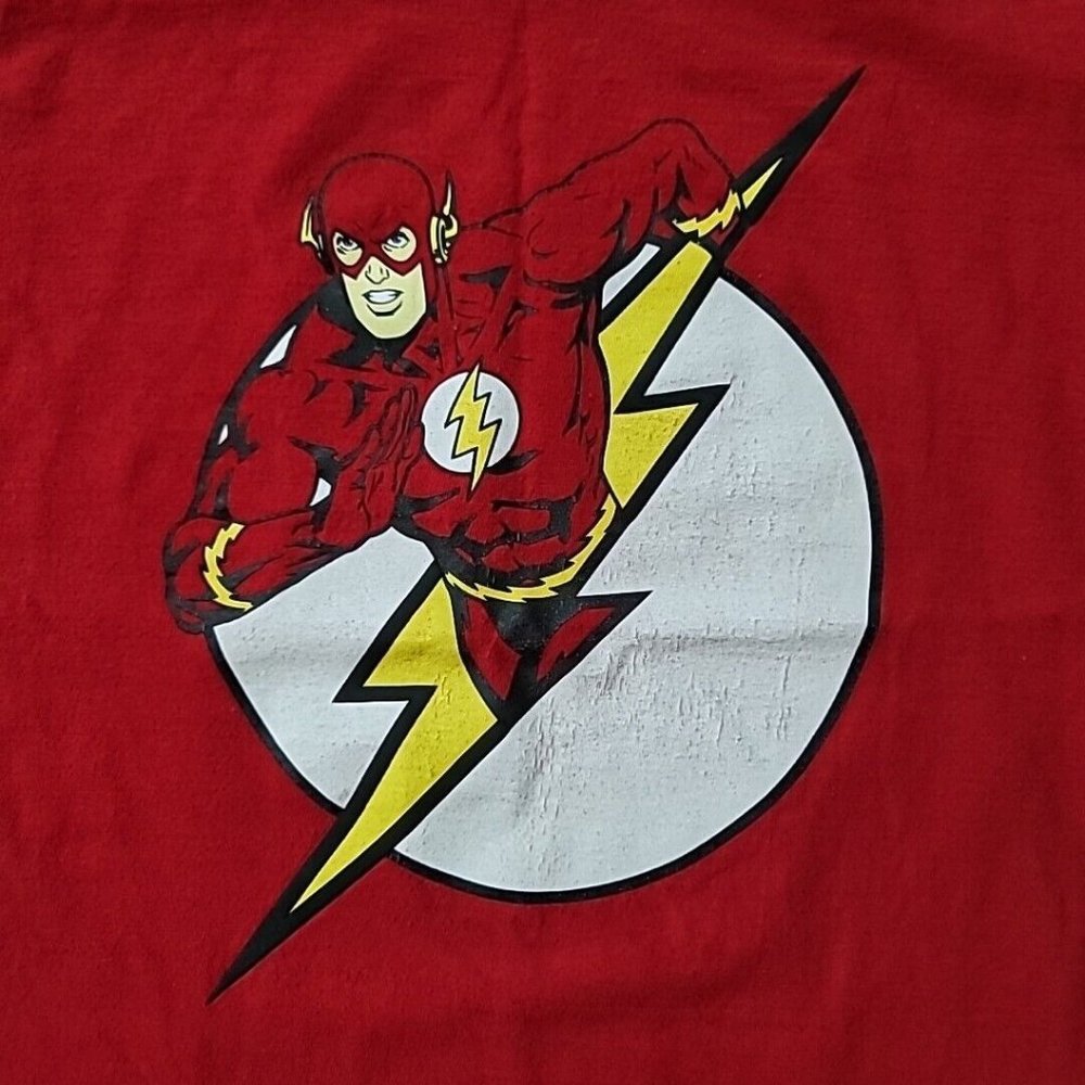 The Flash Short Sleeve Graphic Tee Shirt Youth Boys Medium 8 Red DC Barry Allen